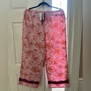 Anthropologie Pink and Orange Floral Pants